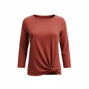 Emerald Rust Long Sleeve Knot Top